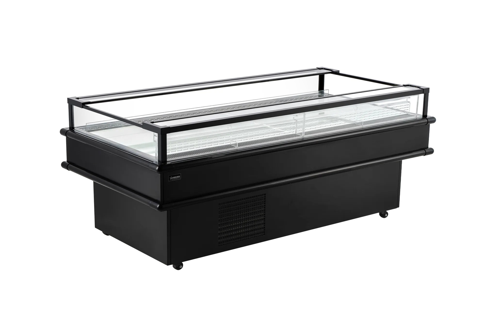 85” x 37.5” Refrigerated Island Top-Open Showcase, 10.03 cu.ft. (284 L), Black