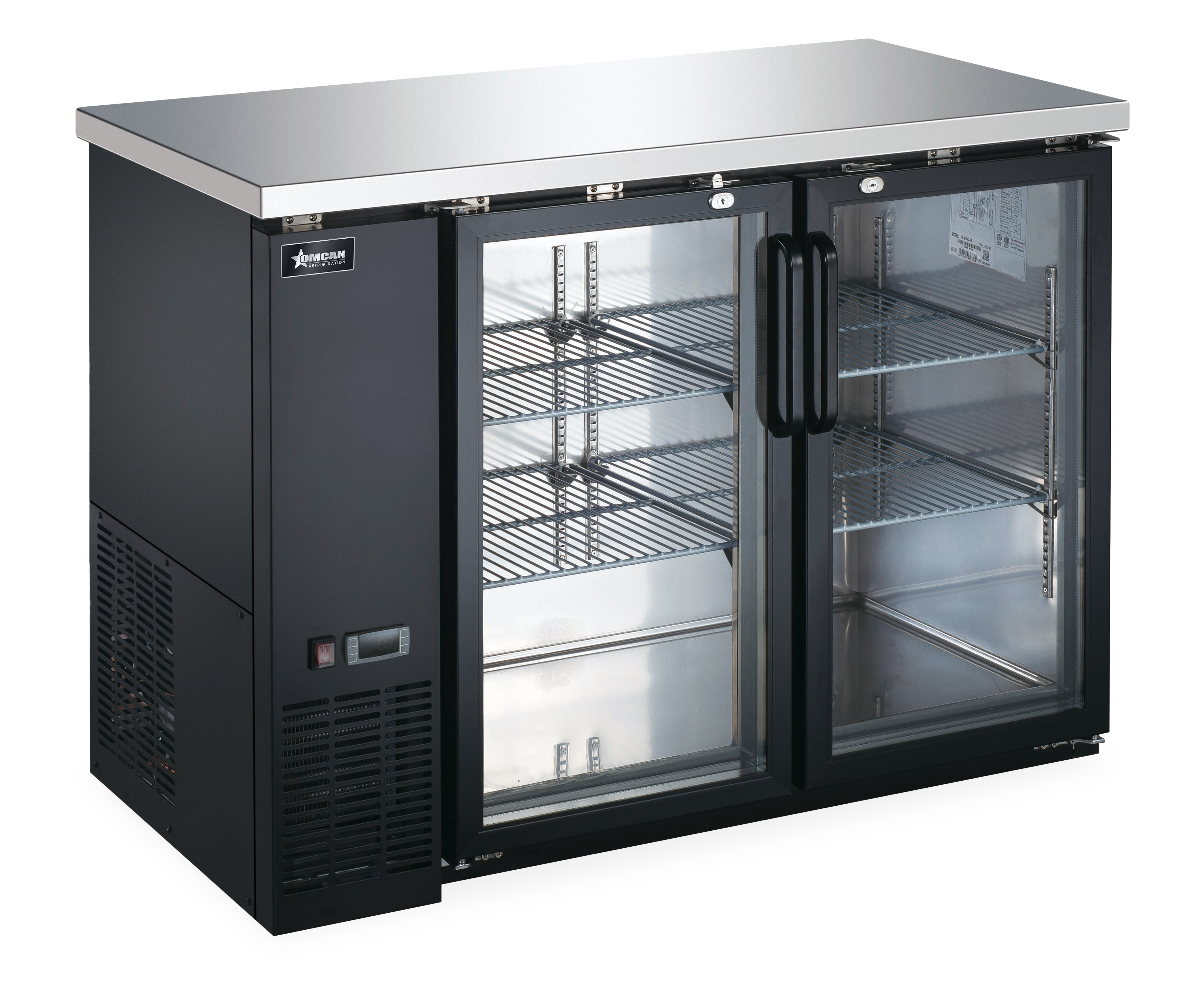49" Two (2) Glass Door Back Bar Cooler with Lock, 11.8 cu.ft. (335 L)
