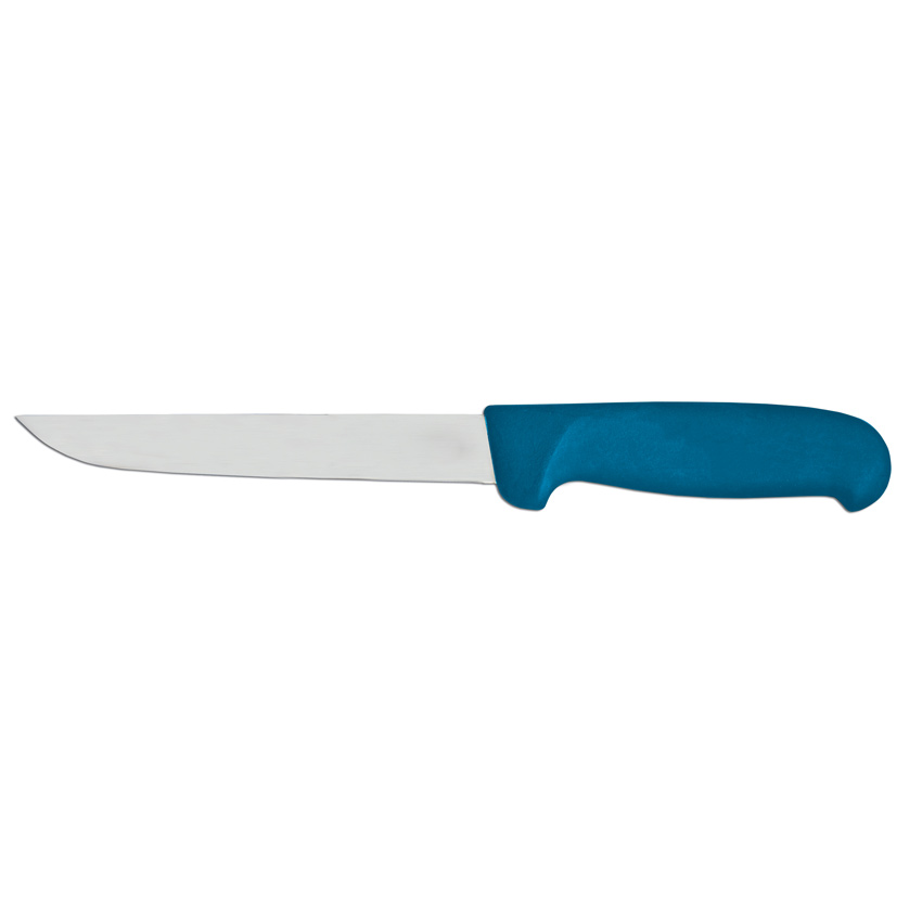 6" Straight Blade Boning Knife with Blue Super Fiber Handle