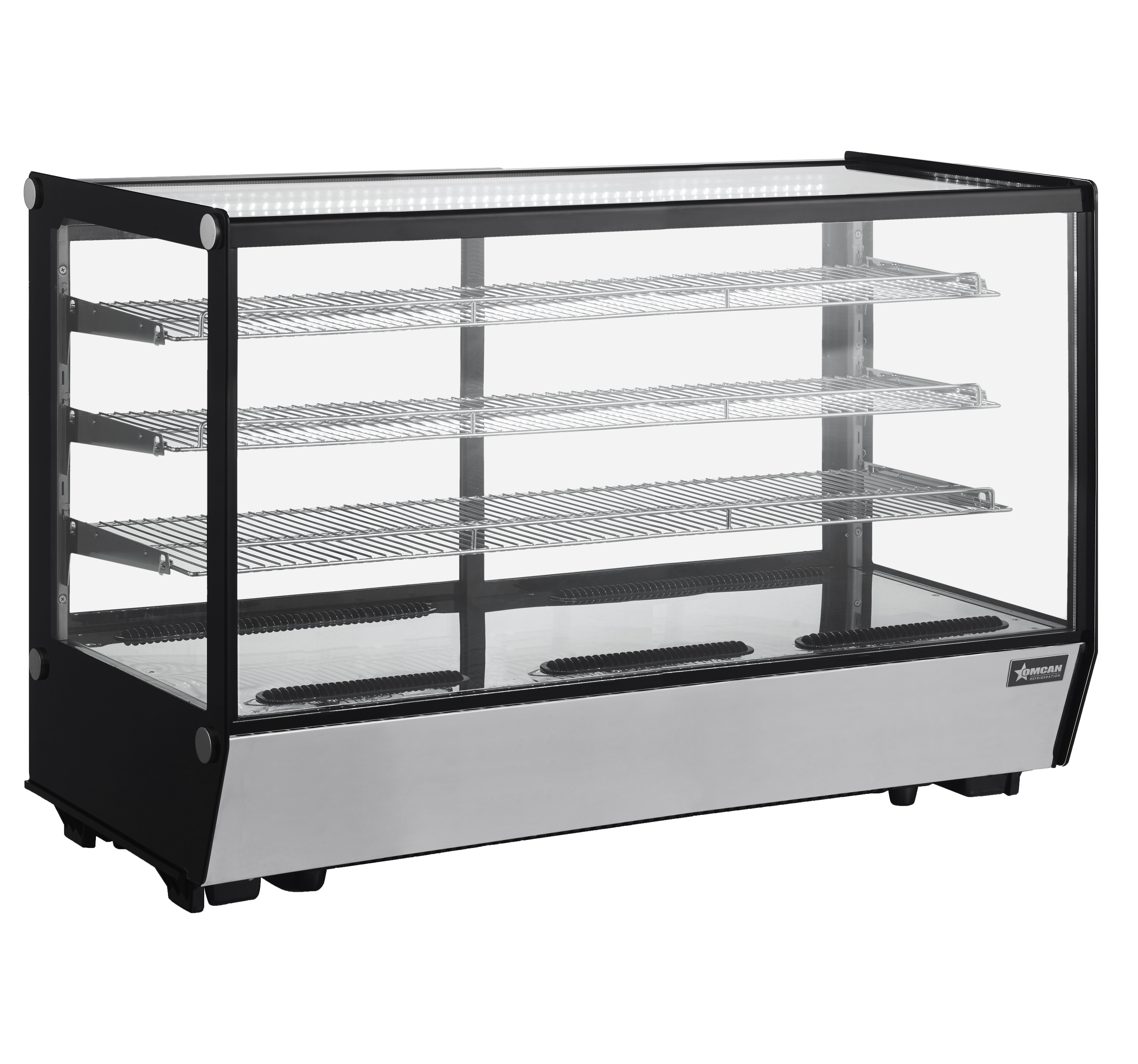 48″ Three (3) Shelf Countertop Square Glass Refrigerated Display, 8 cu.ft. (225 L)