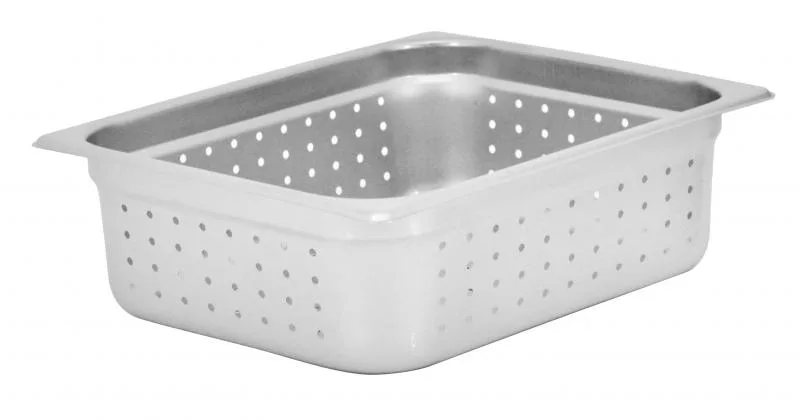 GN 1/2 Half-Size, 25-gauge Stainless Steel Perforated Steam Table Pan – 4″ Deep
