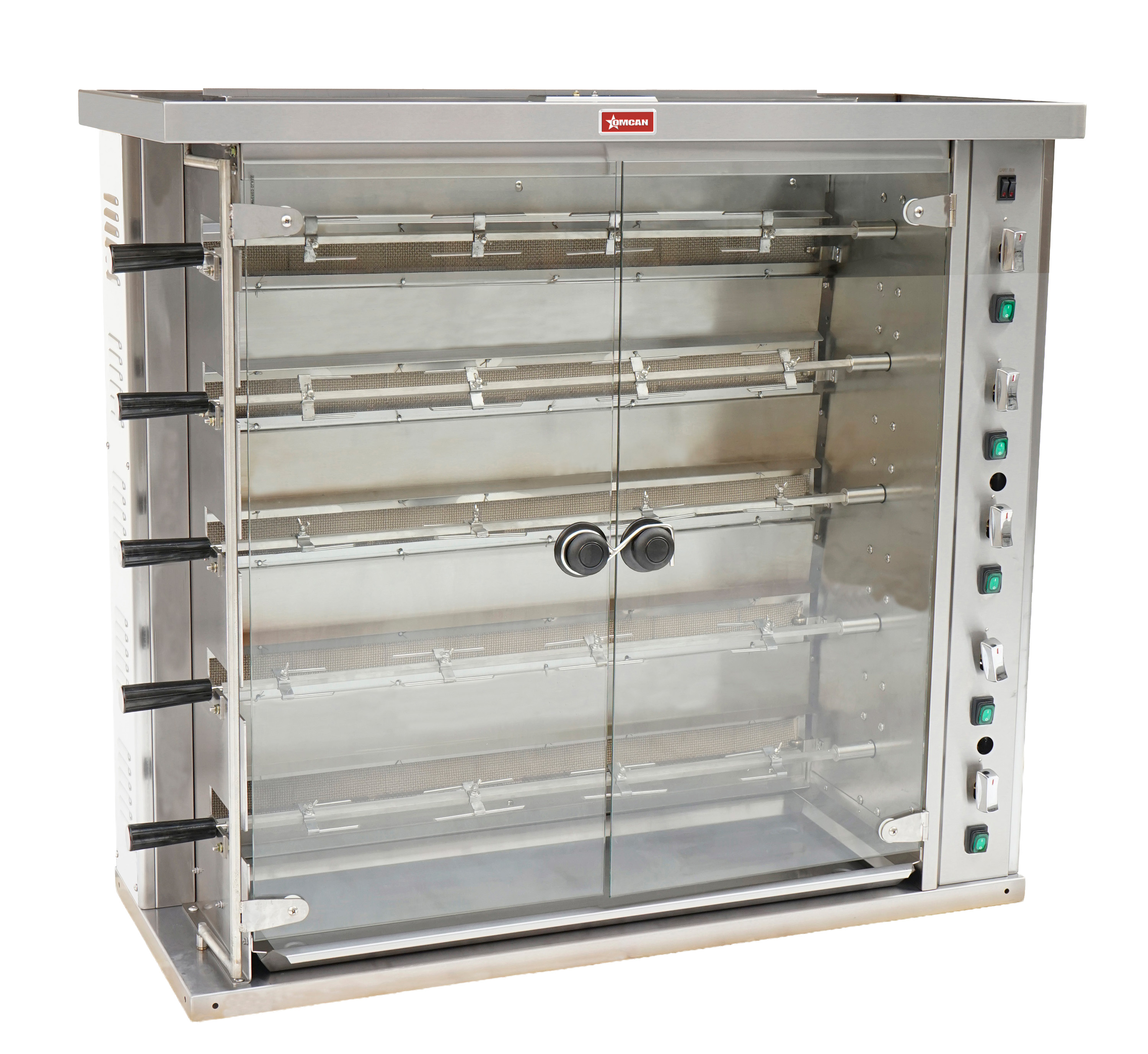 47″ Countertop Natural Gas Rotisserie, 5 Spits, 20 Chicken Capacity, 105,000 BTU