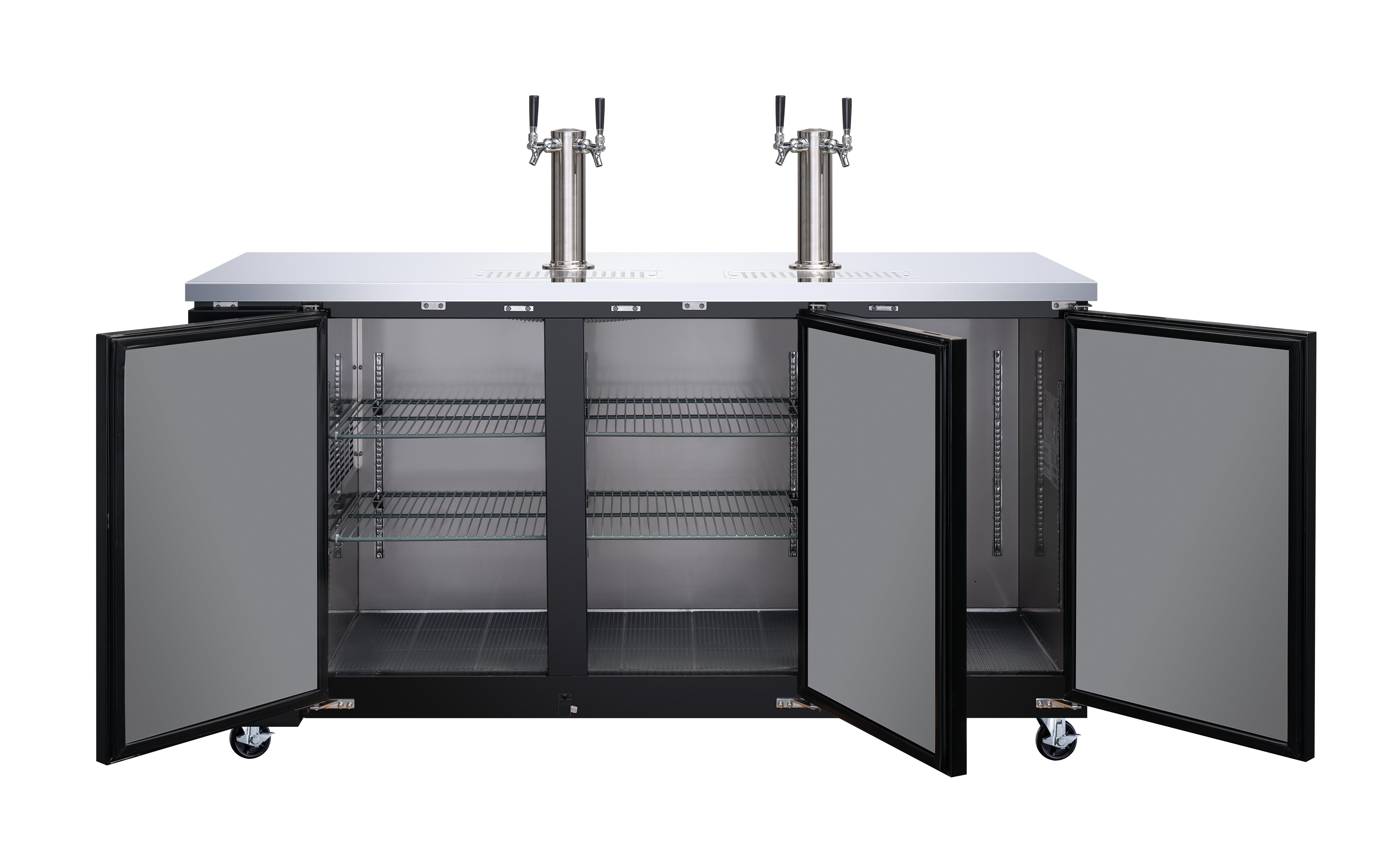 73″ Three (3) Door Kegerator / Beer Dispenser with 2 Taps, 19.6 cu.ft. (556 L)