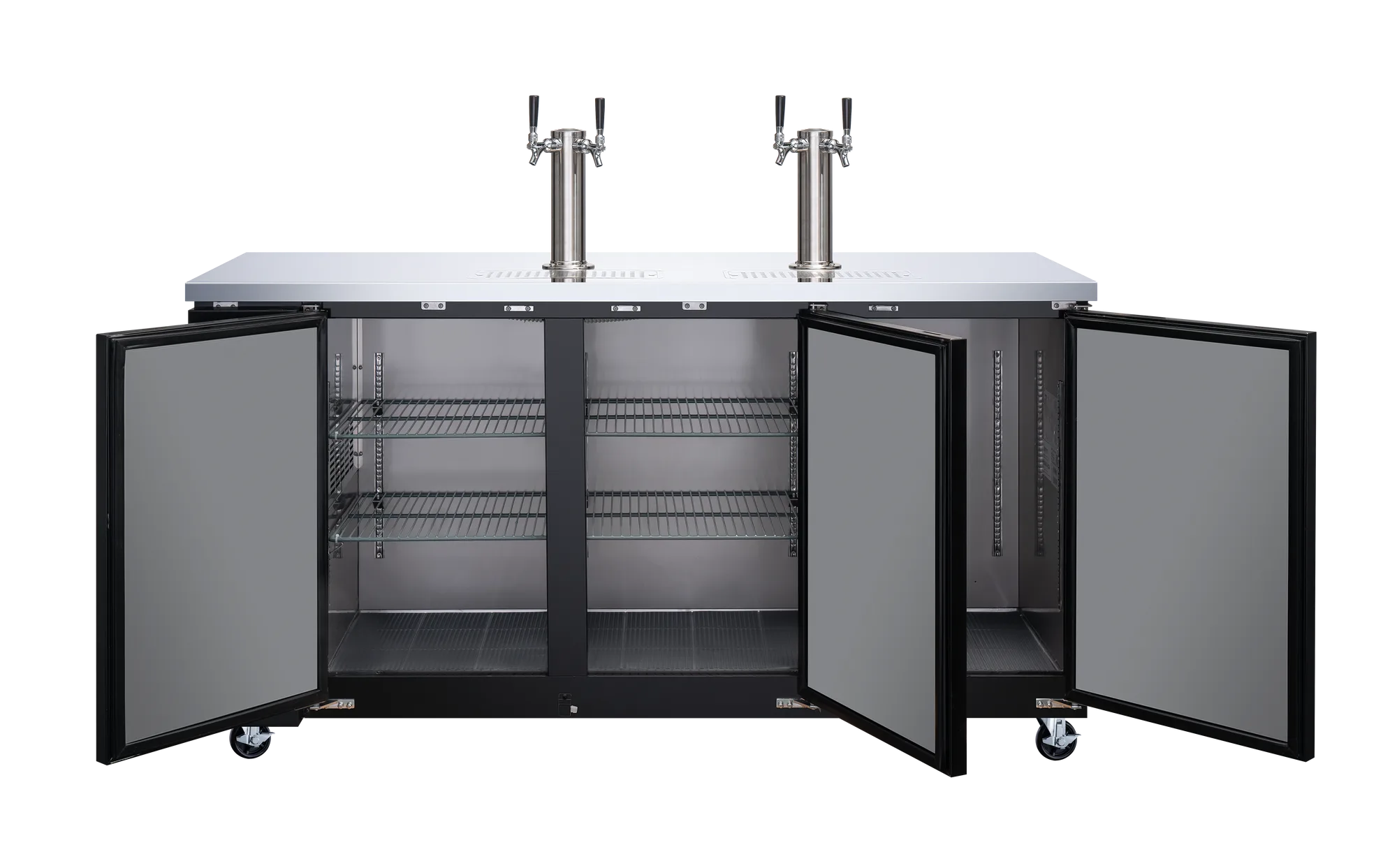 73″ Three (3) Door Kegerator / Beer Dispenser with 2 Taps, 19.6 cu.ft. (556 L)