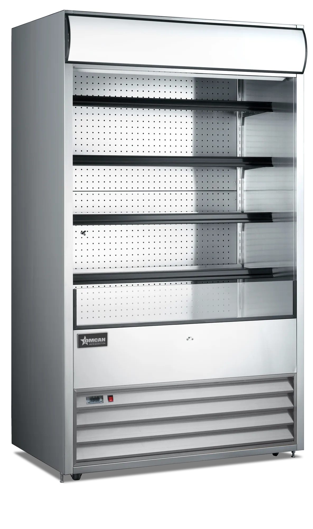 48″ Four (4) Shelf Grab-and-Go Open Refrigerated Floor Self-Serve Display Case, 24.7 cu.ft. (700 L), Stainless Steel