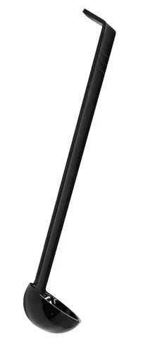 1 oz One-Piece Black Ladle with 13" Handle