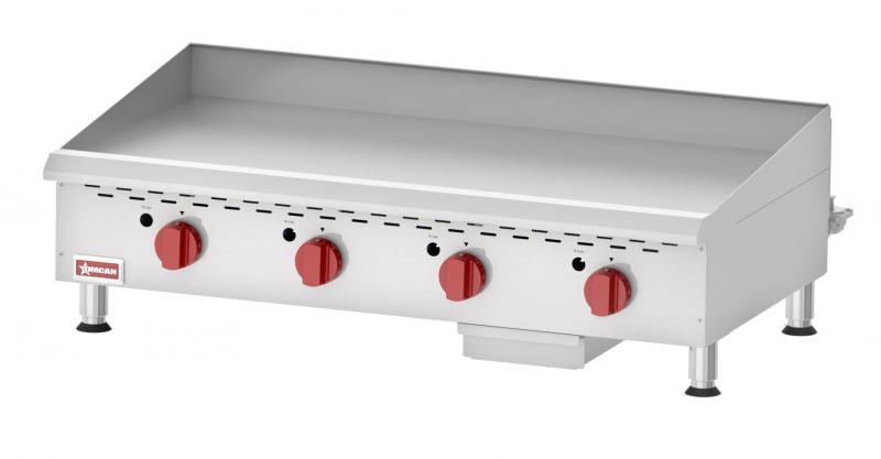 Elite 48" Countertop Gas Griddle 4 Burners with Thermostatic Control – 120,000 BTU