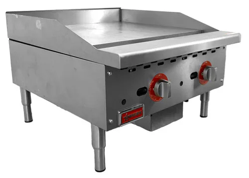 24″ Countertop Gas Griddle 2 Burners with Thermostatic Control, 56,000 BTU