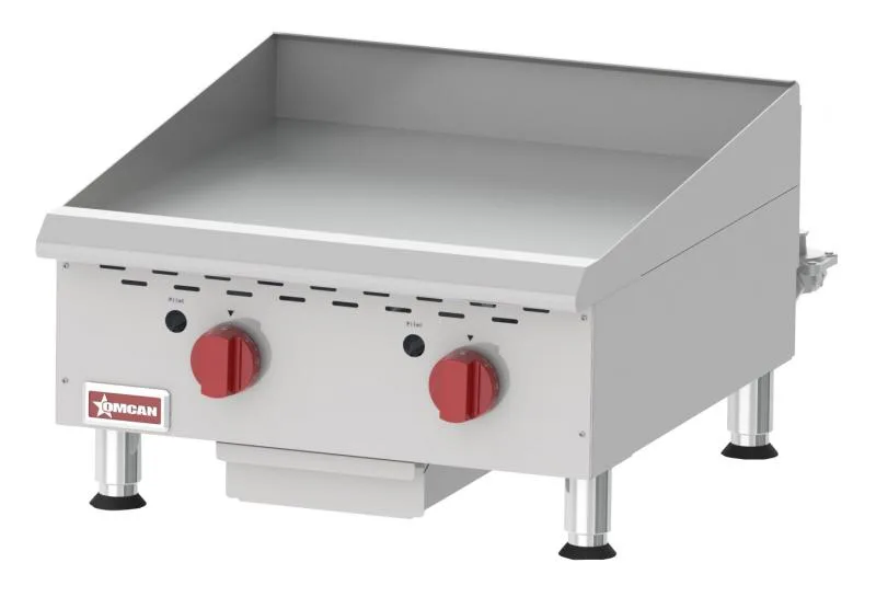 Elite 24" Countertop Gas Griddle 2 Burners with Thermostatic Control – 60,000 BTU