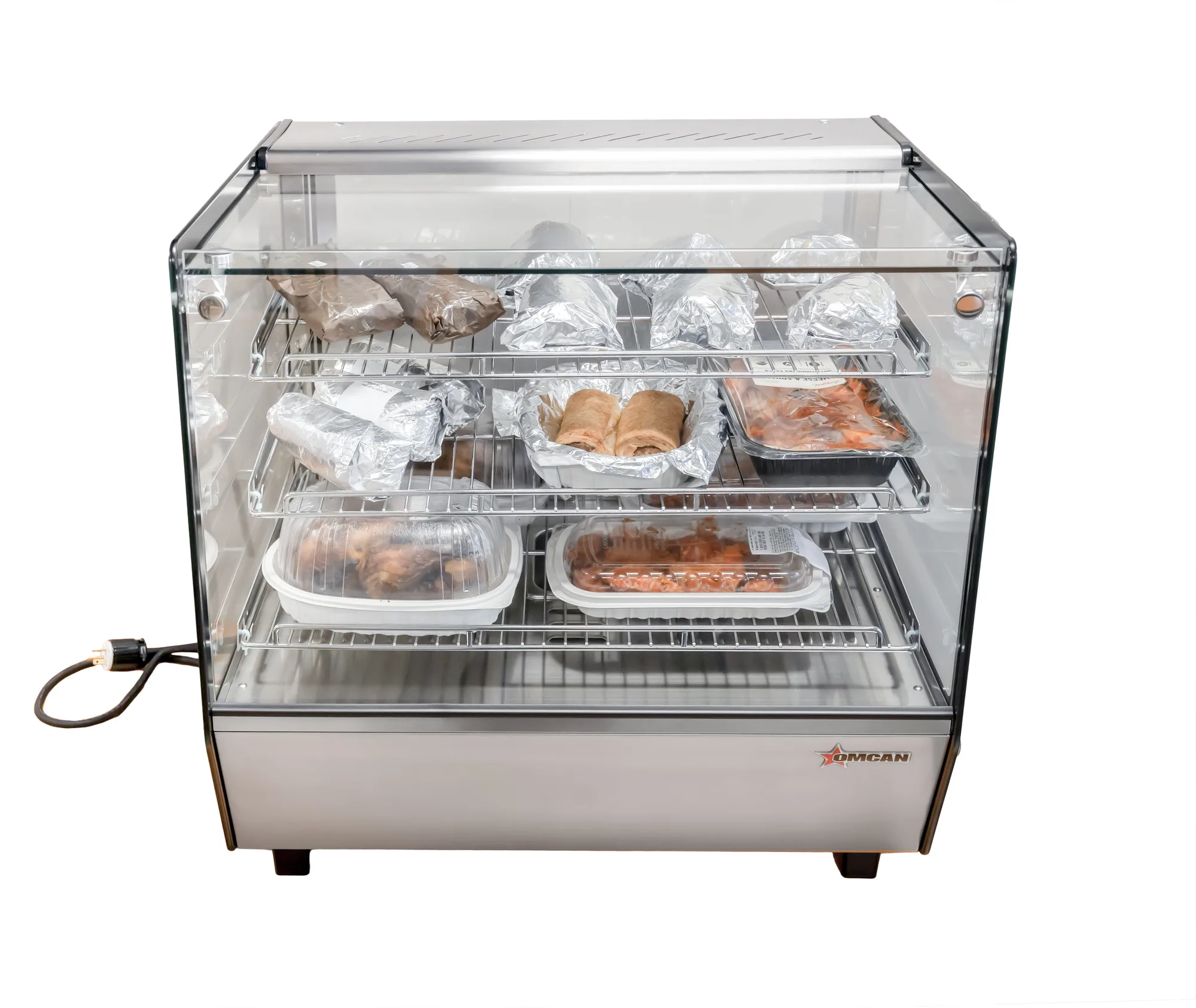 27" Countertop Display Warmer, 3 Shelves, Square Glass, Full-Service, 4.2 cu.ft. (120 L) Capacity  – 110V, 1650 W