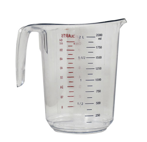 2 Qt. (2 L) Clear Polycarbonate Measuring Cup