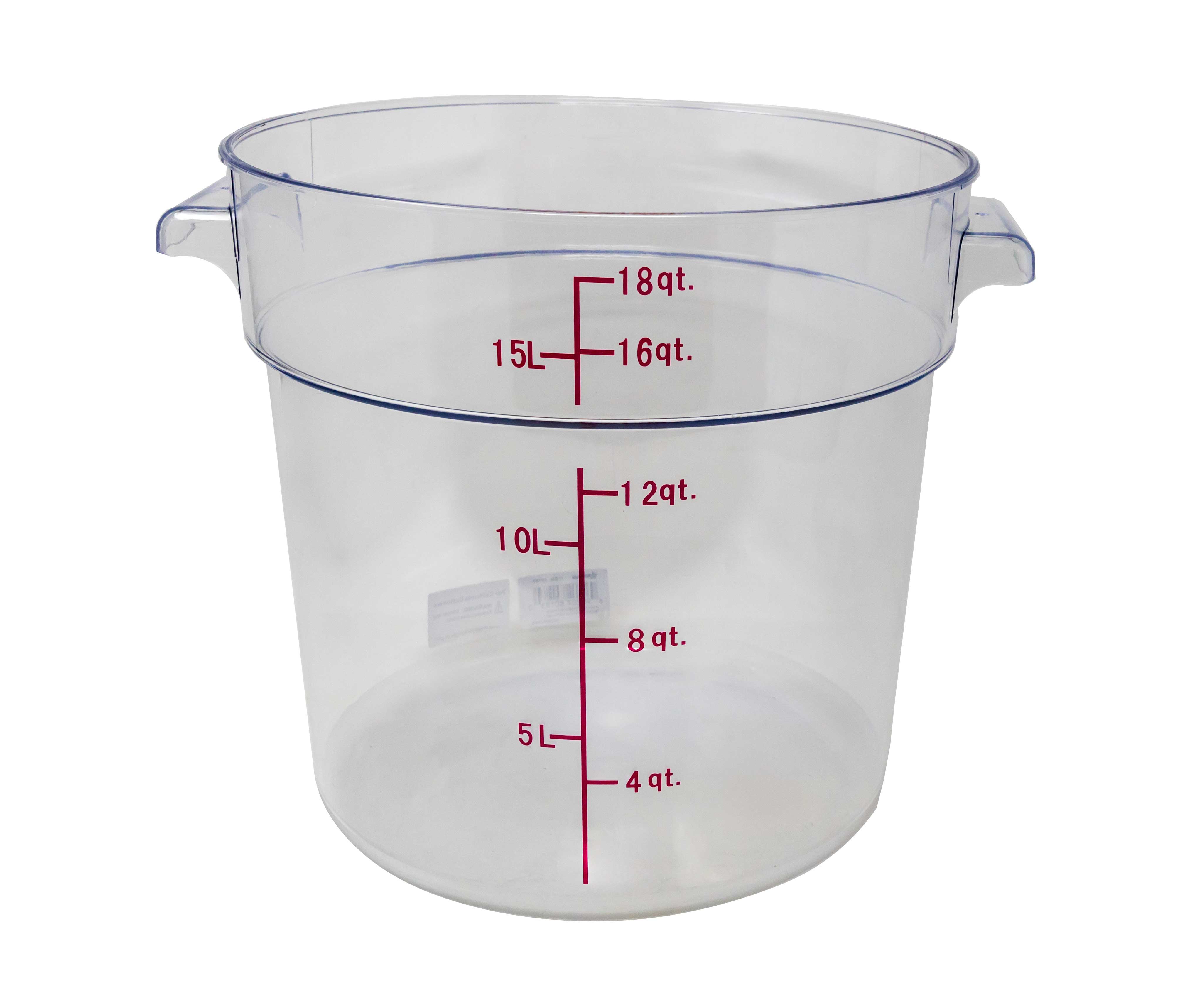 18 Qt. Polycarbonate Clear Round Food Storage Container