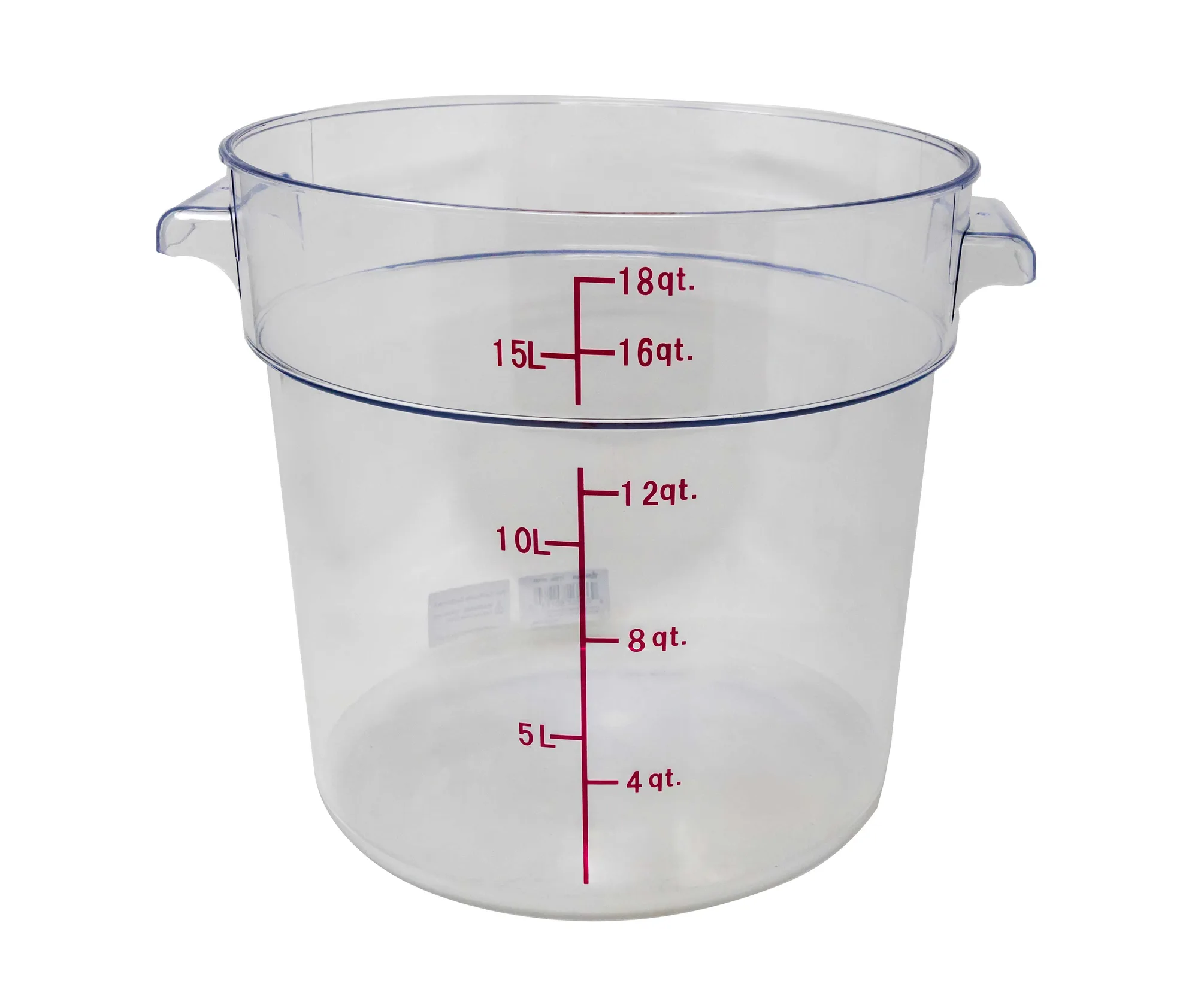 18 qt Polycarbonate Clear Round Food Storage Container