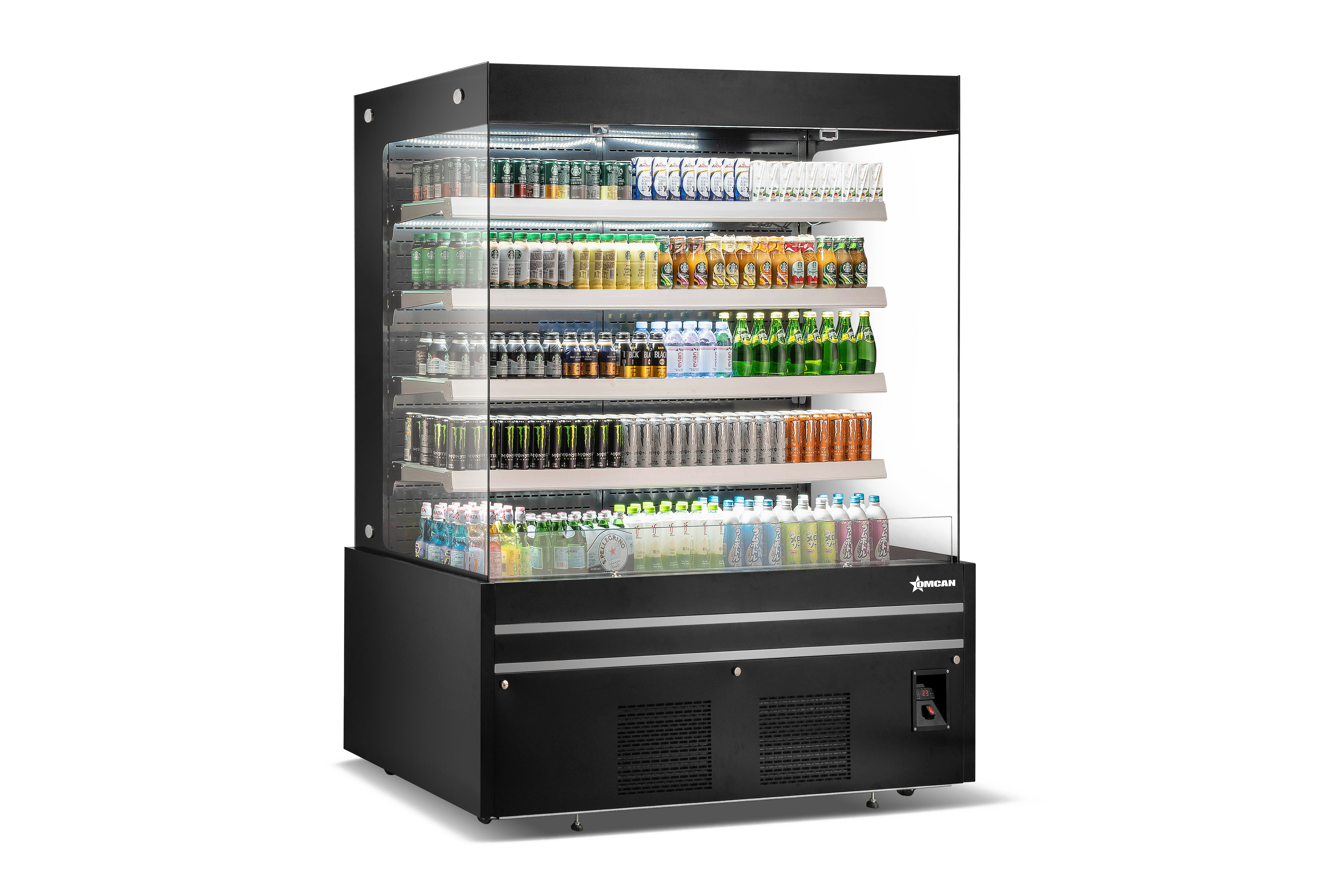 60” Four (4) Shelf Grab-and-Go Open Front Refrigerated Showcase, 33.90 cu.ft. (960 L), Black