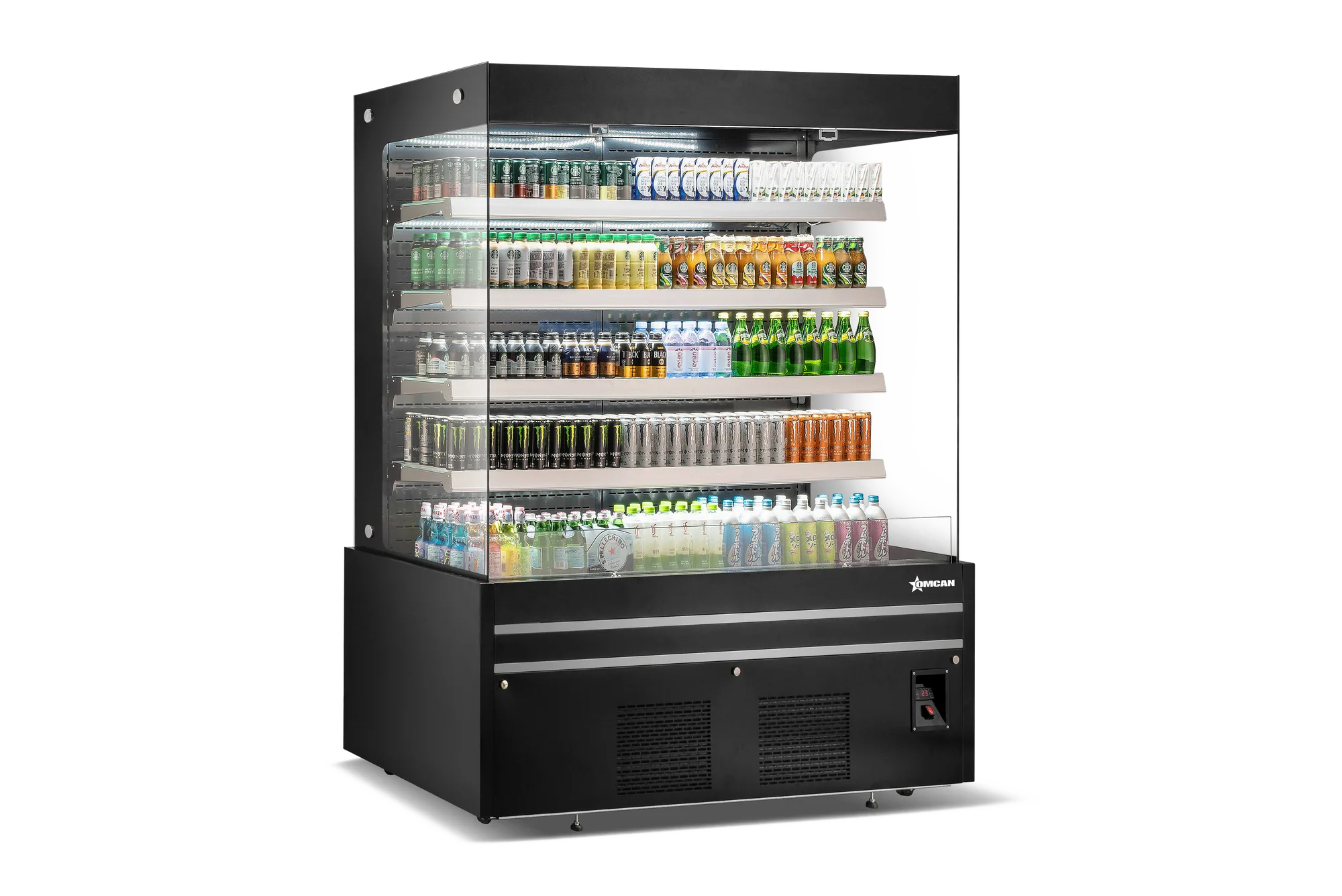 60” Four (4) Shelf Grab-and-Go Open Front Refrigerated Showcase, 33.90 cu.ft. (960 L), Black