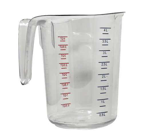 4 Qt. (4 L) Clear Polycarbonate Measuring Cup