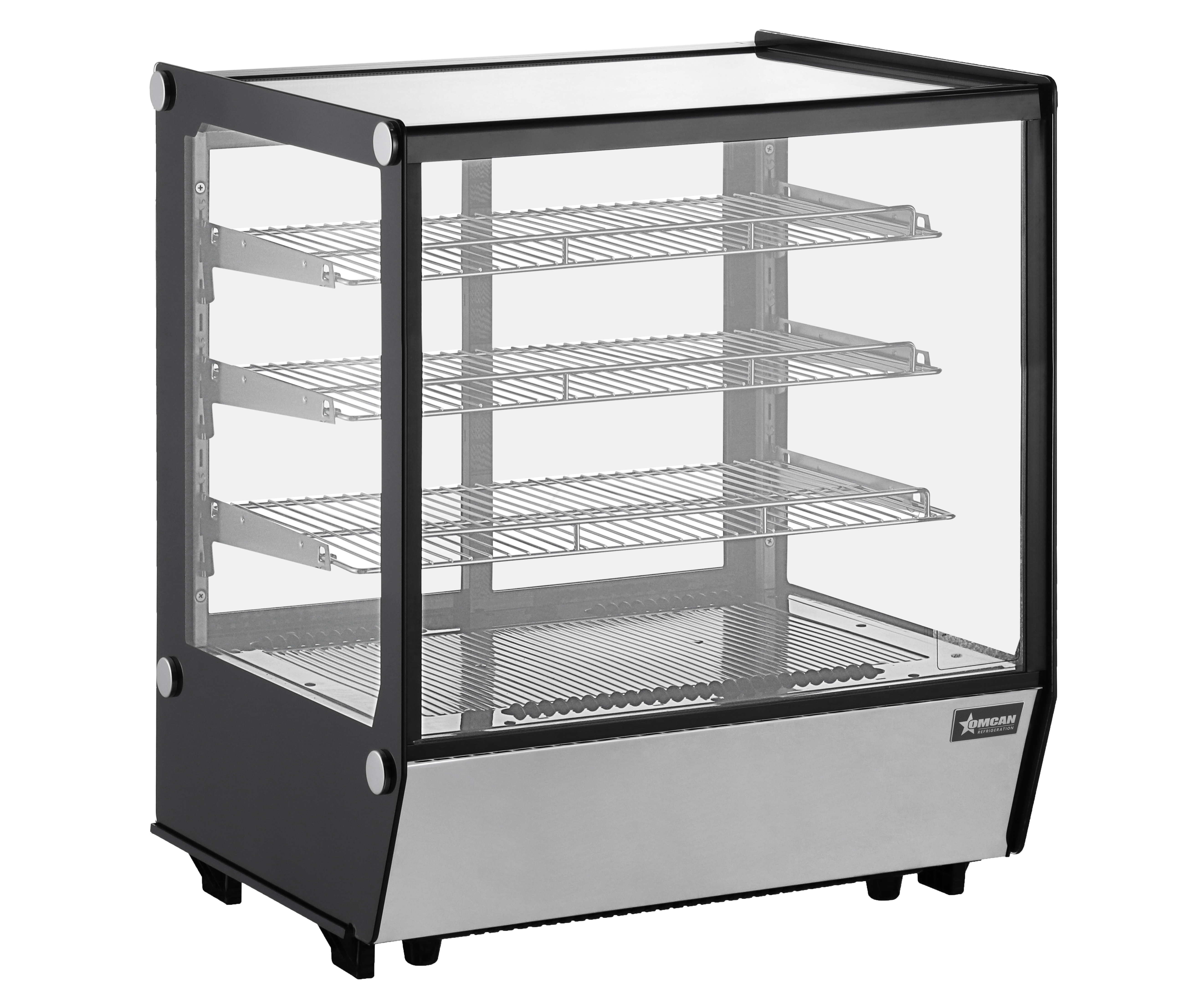 28″ Three (3) Shelf Countertop Square Glass Refrigerated Display, 5 cu.ft. (145 L)