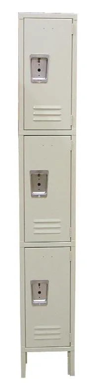 3 Tier, 1 Bank Steel Locker – Beige