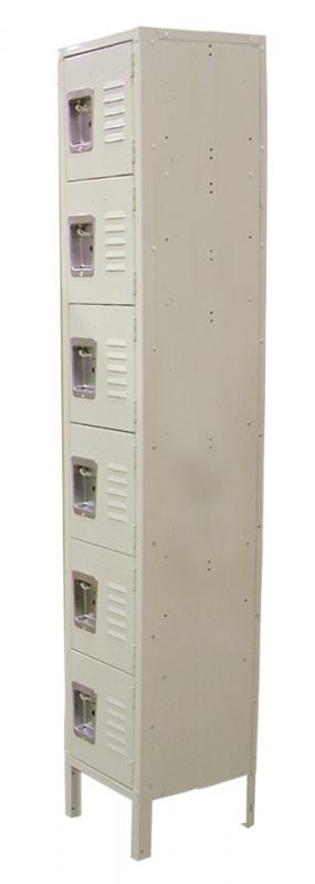 6 Tier, 1 Bank Steel Locker – Beige