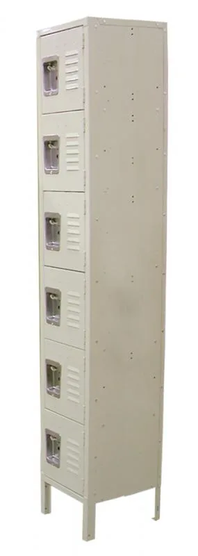 6 Tier, 1 Bank Steel Locker – Beige