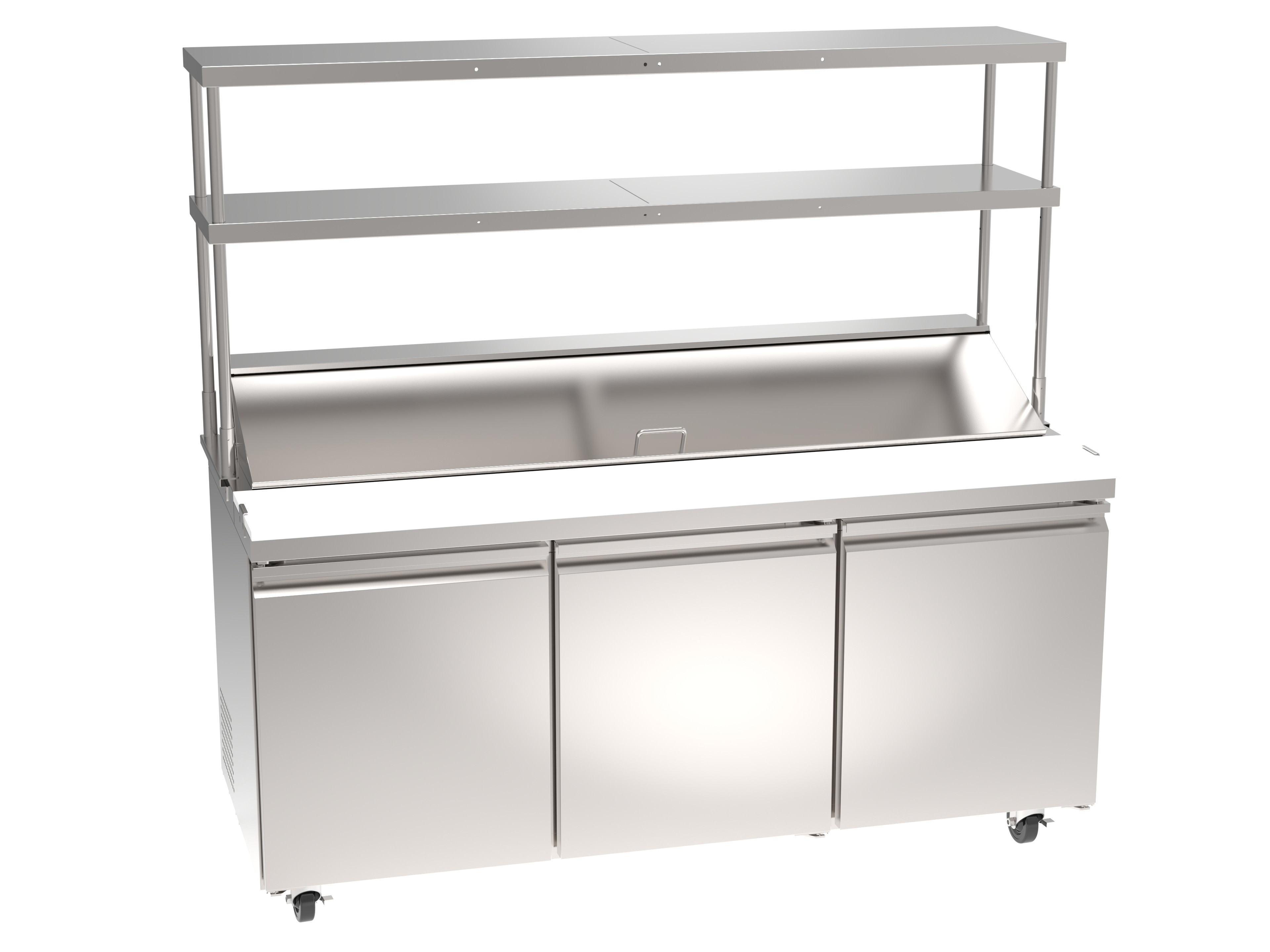 71″ Stainless Steel Double Deck Overshelf for Prep Table #50048