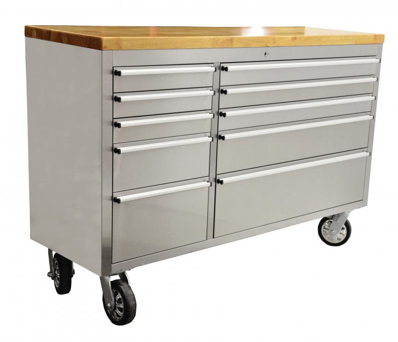 56" Mobile Working Bench with 10 Drawers