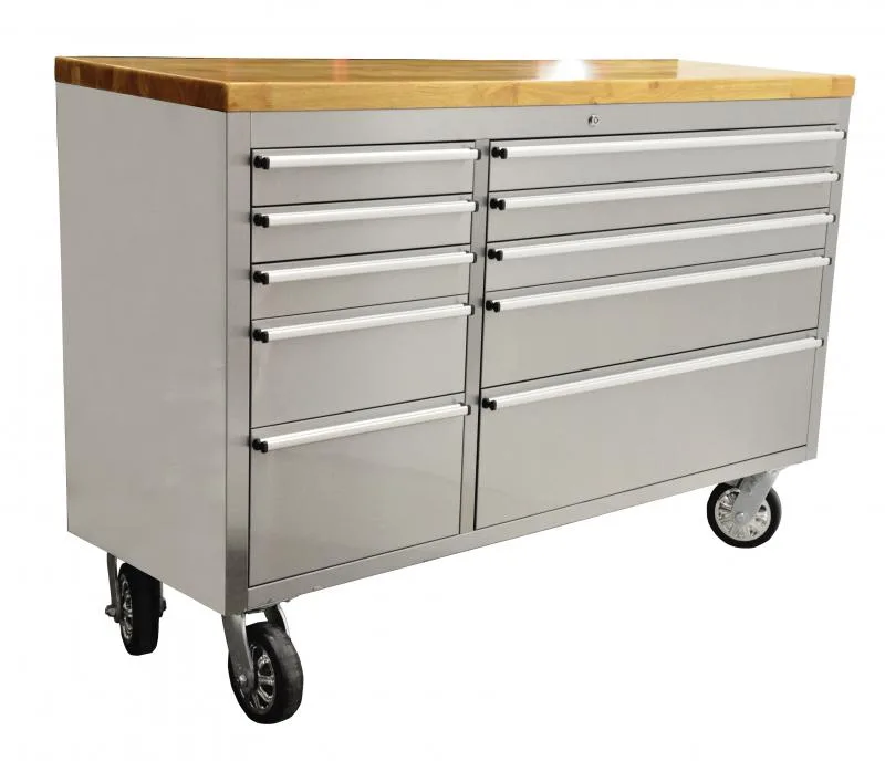56" Mobile Working Bench with 10 Drawers