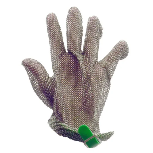 Five Finger Stainless Steel Mesh With Green Silicone Strap – Extra Large
