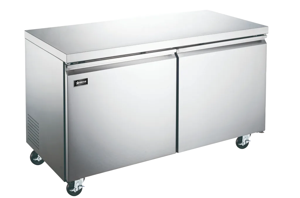 60″ Two (2) Door Undercounter Freezer, 15 cu.ft. (425 L), Stainless Steel