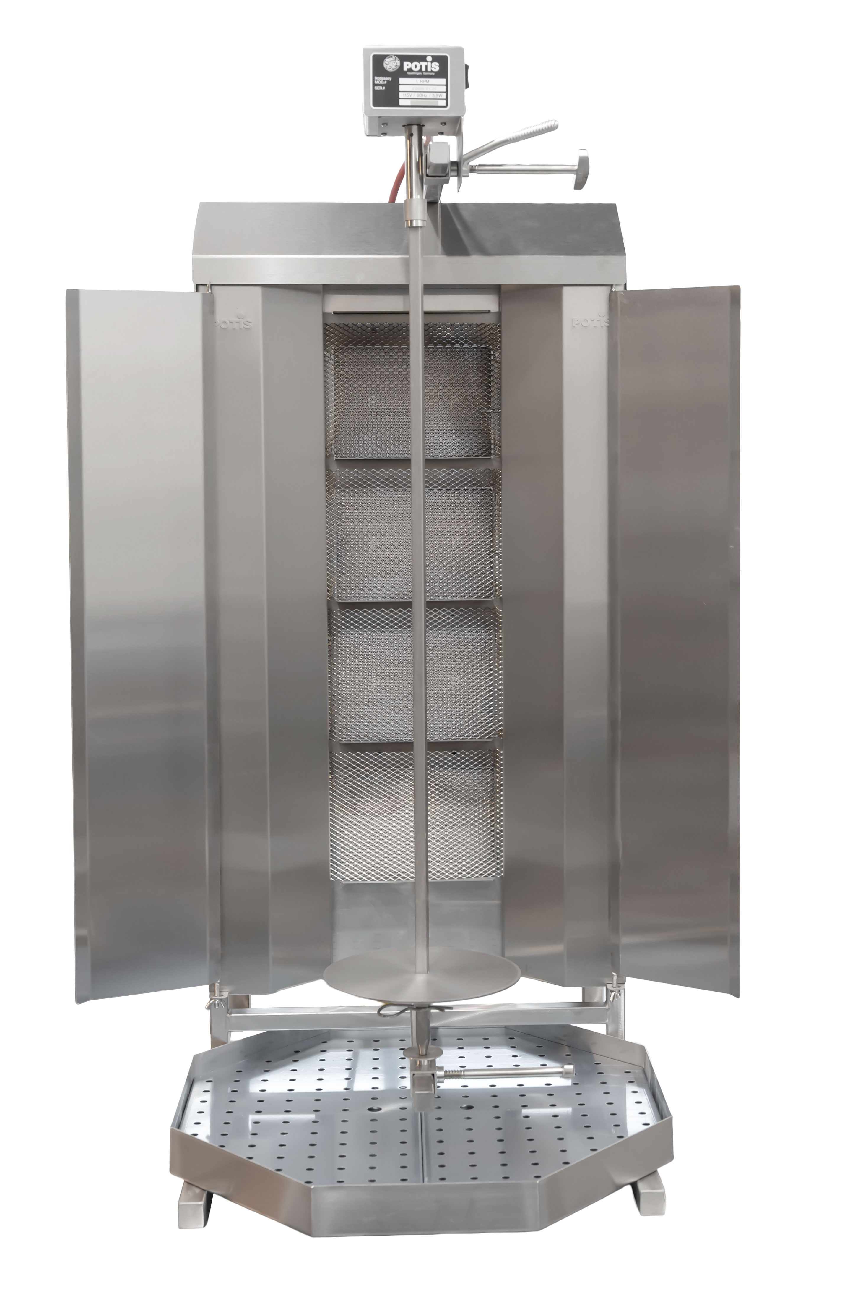Potis MU GD4 70 kg Natural Gas Doner Kebab Machine / Vertical Broiler with 4 Burners | Trento – 38,000 BTU