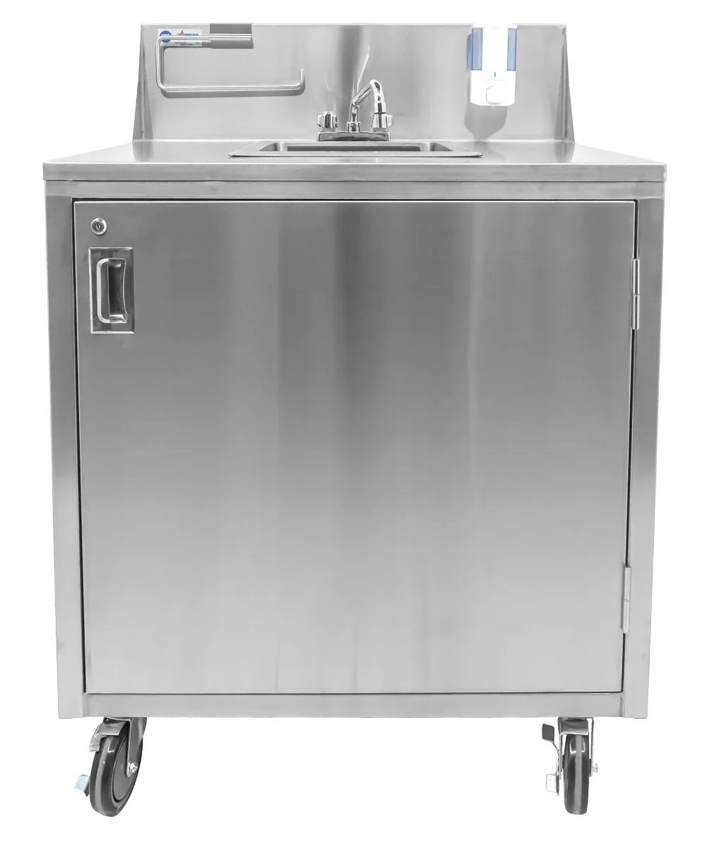 Portable Hand Sink with Backsplash and Water Heater Tank and Pump