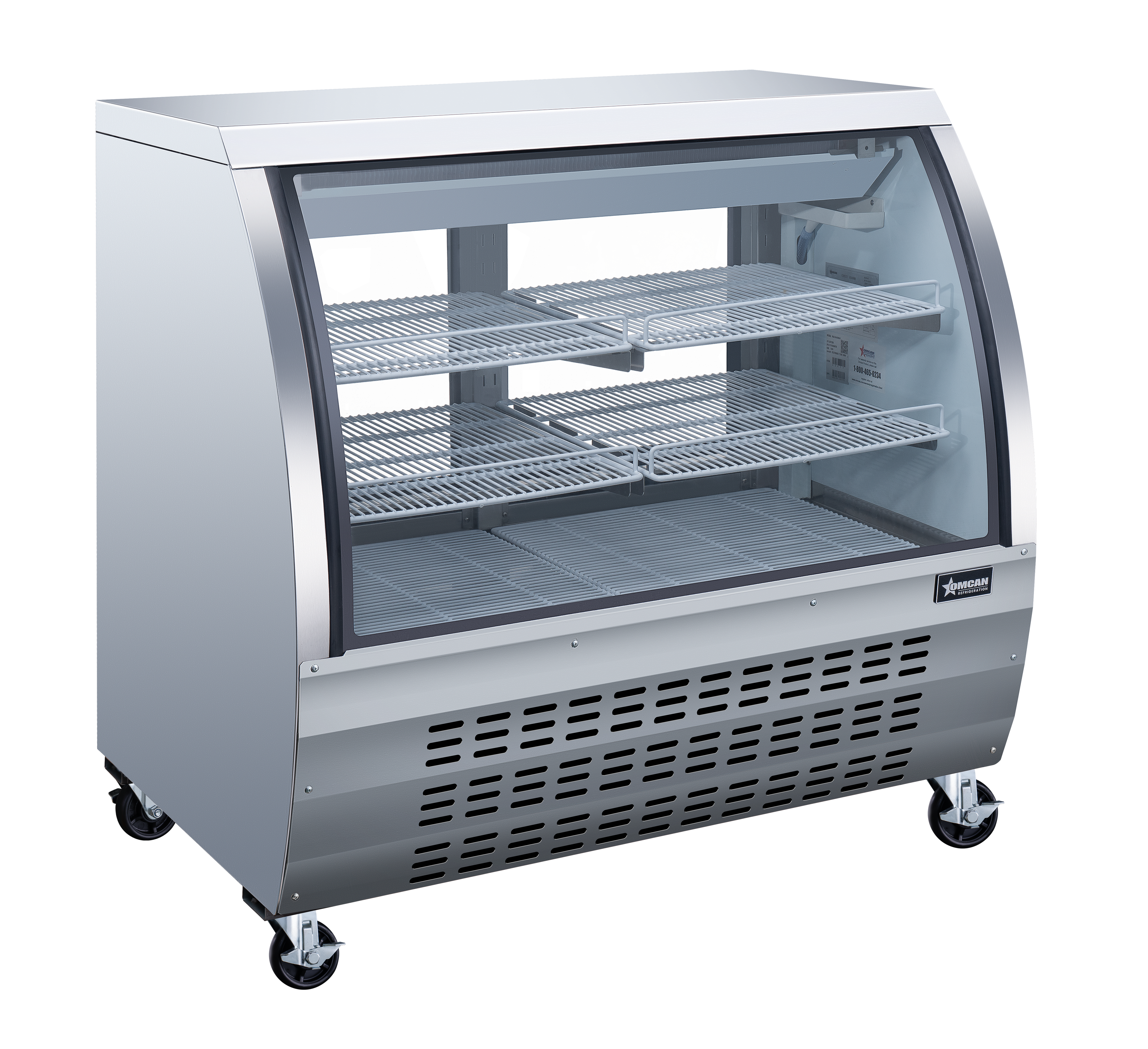 47″ Two (2) Shelf Floor Refrigerated Display Case, 18 cu.ft. (508 L), Stainless Steel