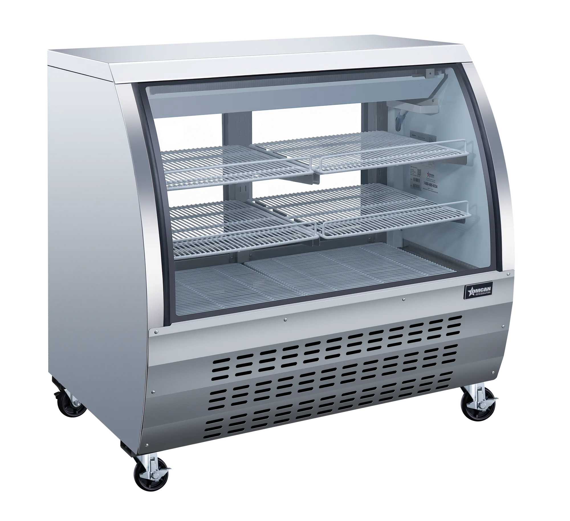 47″ Two (2) Shelf Floor Refrigerated Display Case, 18 cu.ft. (508 L), Stainless Steel