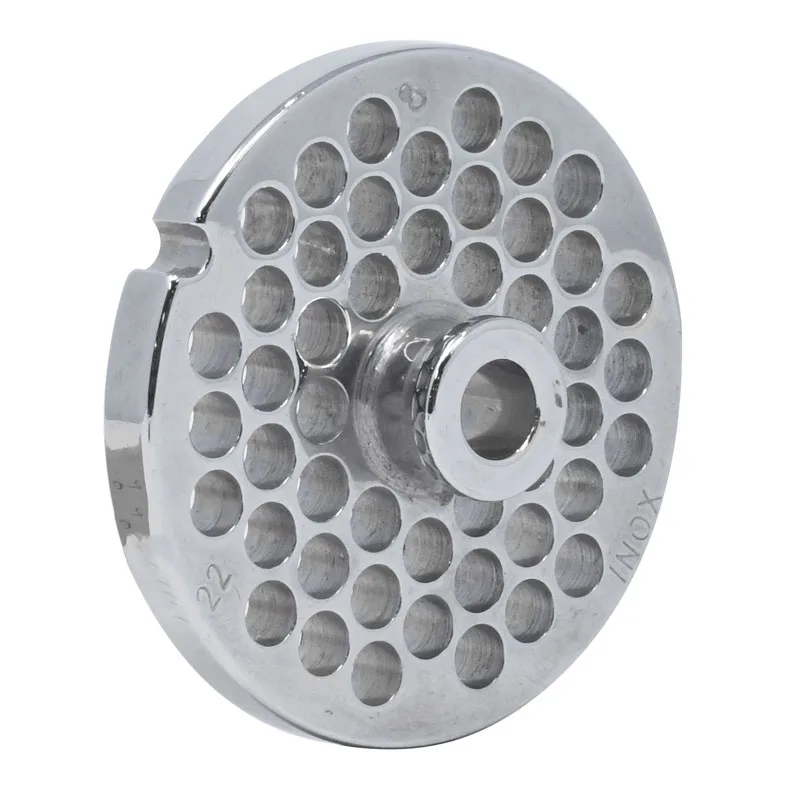 European Style #22 stainless steel plate with hub, 8mm (5/16″) – one notch/ round