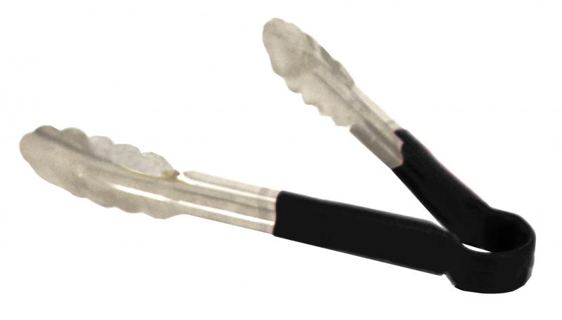 9" Heavy-Duty Utility Tongs with Black Plastic Handle