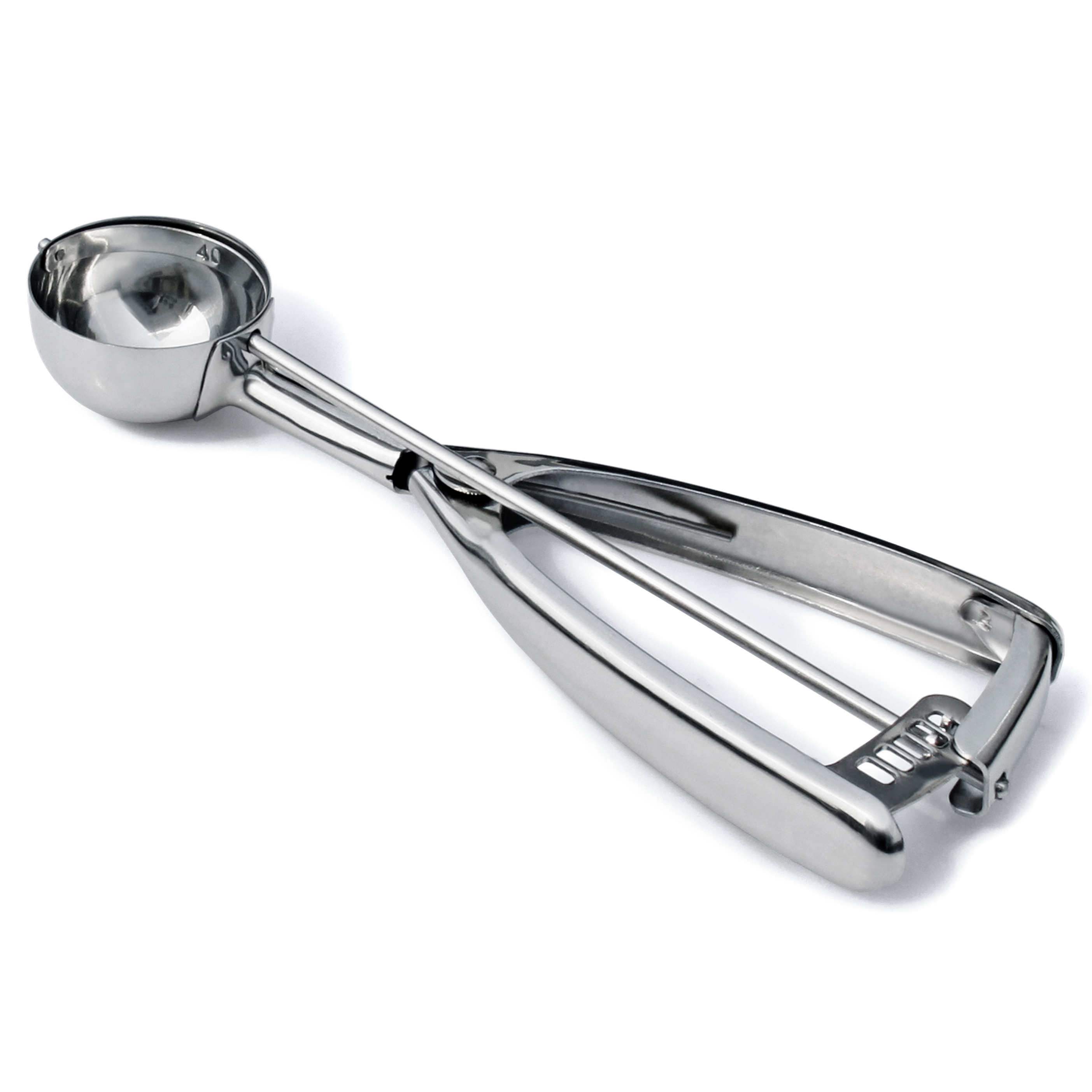 #40 Stainless Steel Squeeze Handle Ice Cream Scoop Disher – 7/8 oz