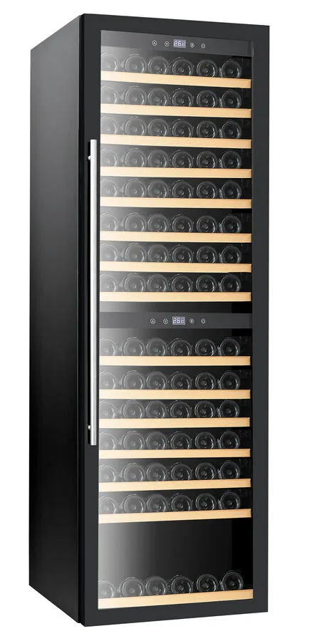 Vinovero 27" Dual Zone Wine Cooler with 180 Bottle Capacity and Black Full Glass Door