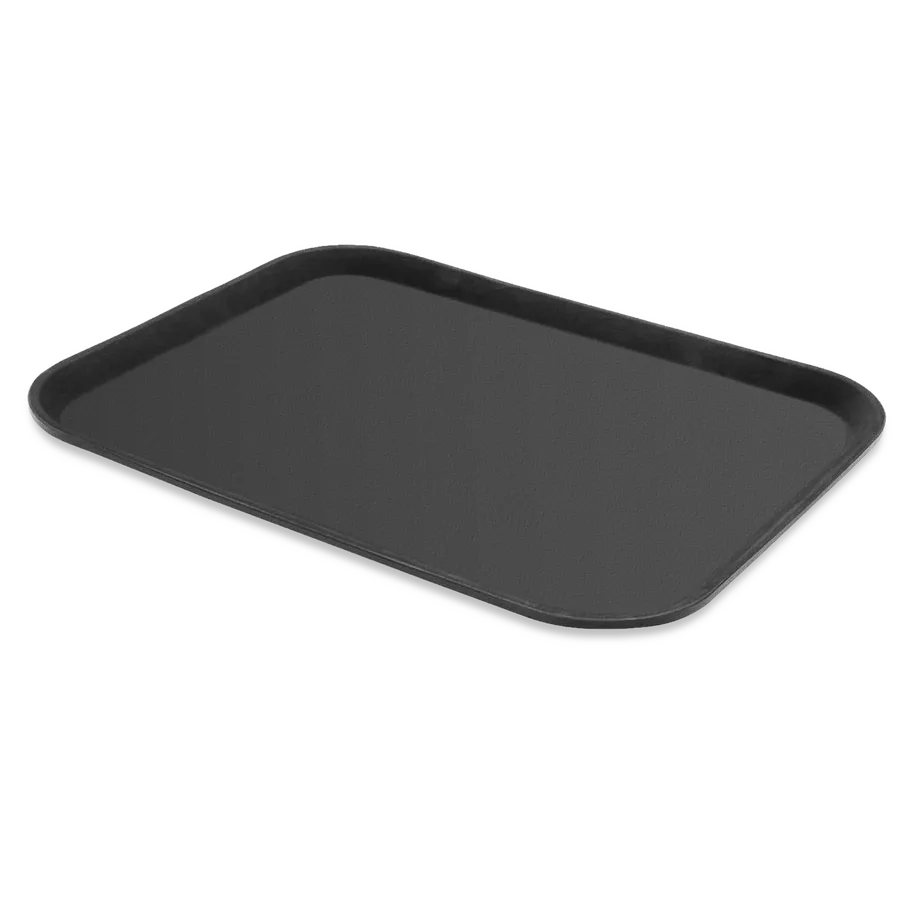 18″ x 14″ Rectangular Black Non-Slip Service Tray
