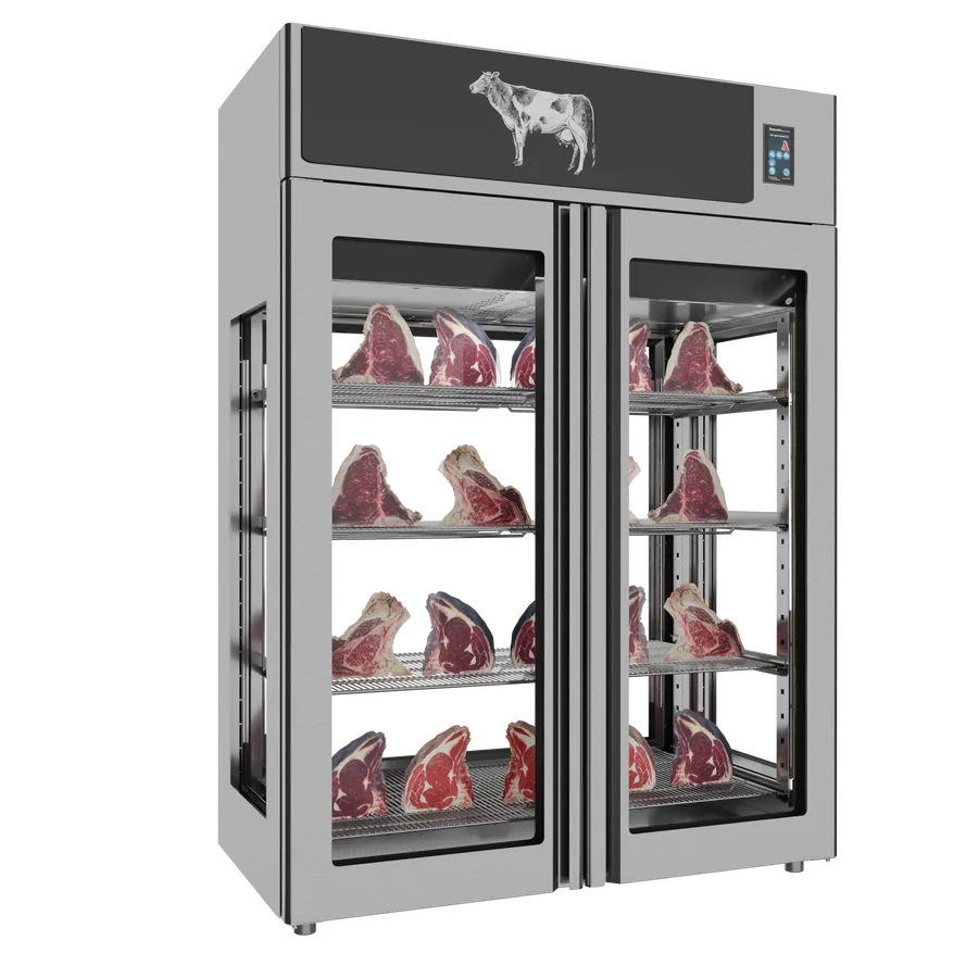 Stagionello® Dry Age 3.0 1400 Liter, 450 Kg Dry Aging Cabinet with Humidity Management, 4-Glass View – 220-240V, 1Ph, 548W