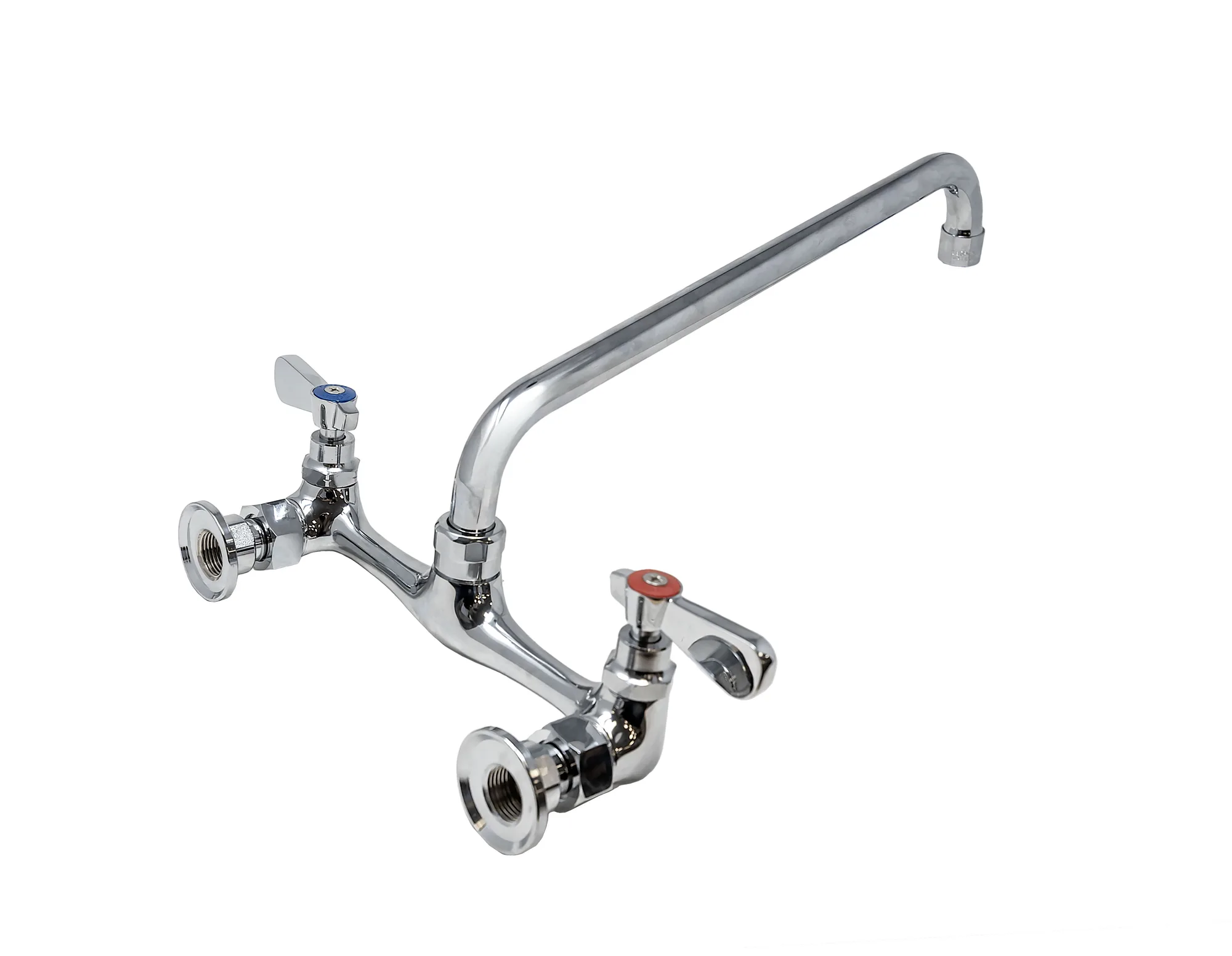 Splash Mounted 14" Spout Faucet for 24″ x 24″ One, Two, and Three Tub Sinks, Soiled Dish Tables, and Under Counter Dish Tables
