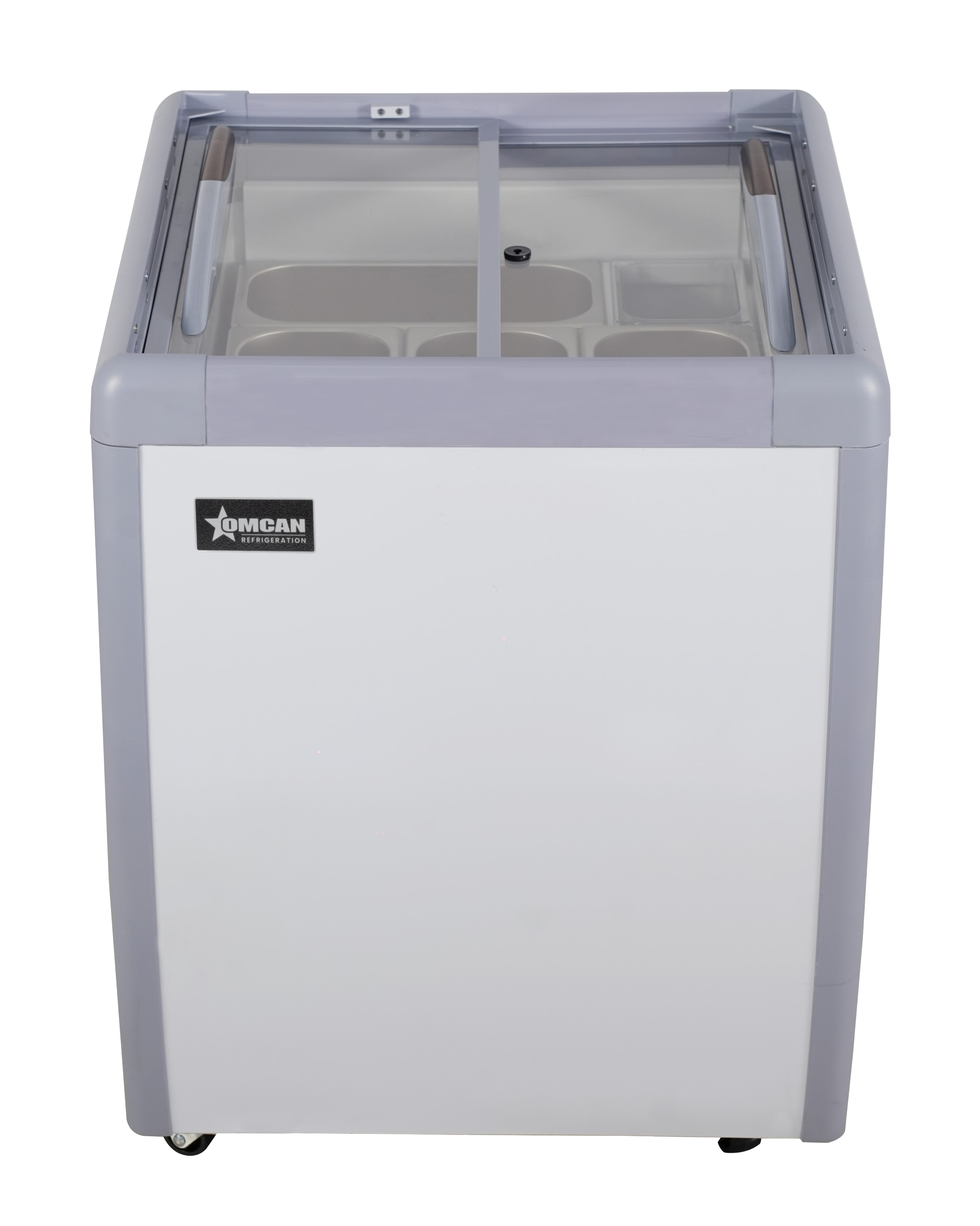 26″ Four (4) Pan Gelato Dipping Cabinet with Flat Sneeze Guard