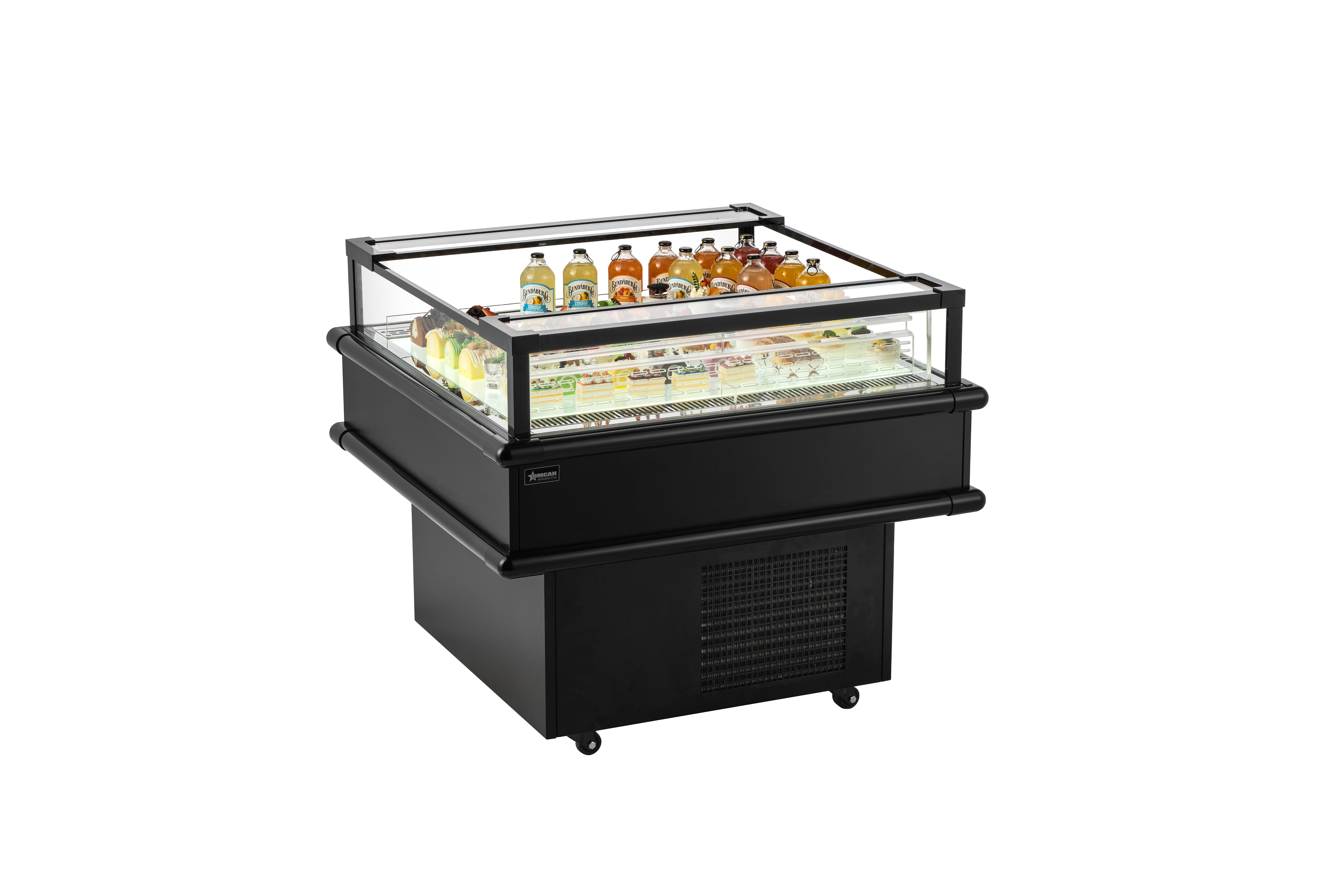 37.5” x 37.5” Refrigerated Island Top-Open Showcase, 4.2 cu.ft. (120 L), Black