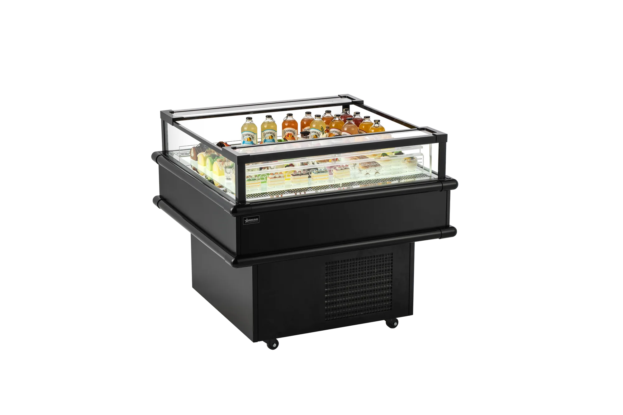 37.5” x 37.5” Refrigerated Island Top-Open Showcase, 4.2 cu.ft. (120 L), Black