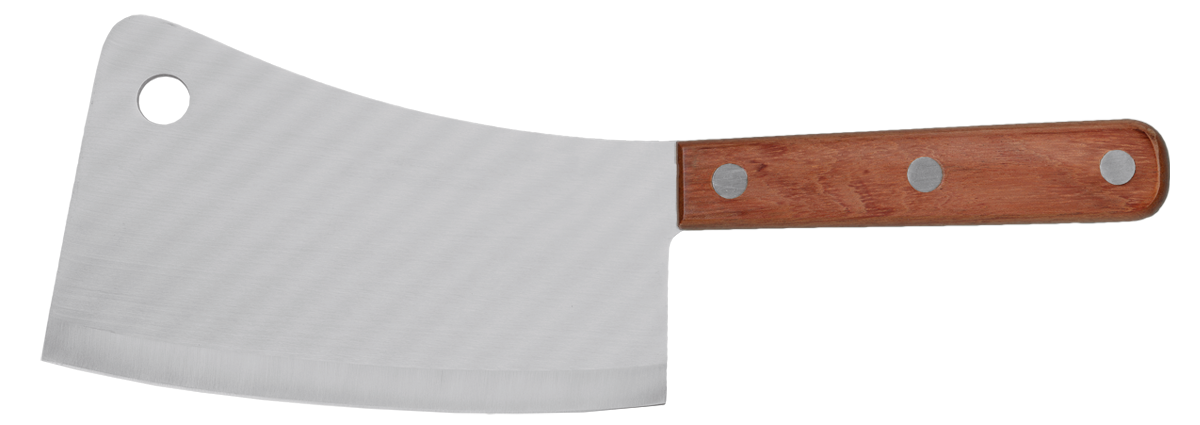 Curved Cleaver with Wood Handle