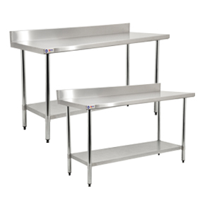 STANDARD WORKTABLES WITH BACKSPLASH