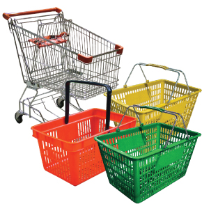 SHOPPING BASKETS AND GROCERY CARTS