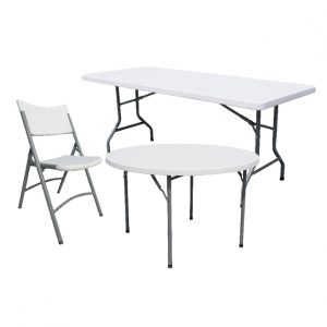 FOLDING TABLES AND CHAIRS